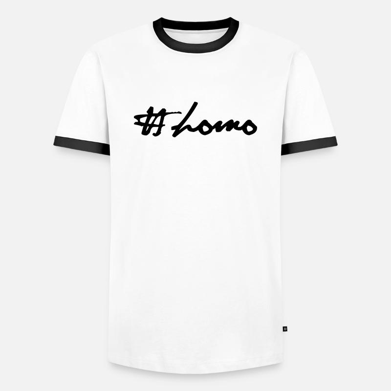 # homo - Men's Ringer Shirt - white/black