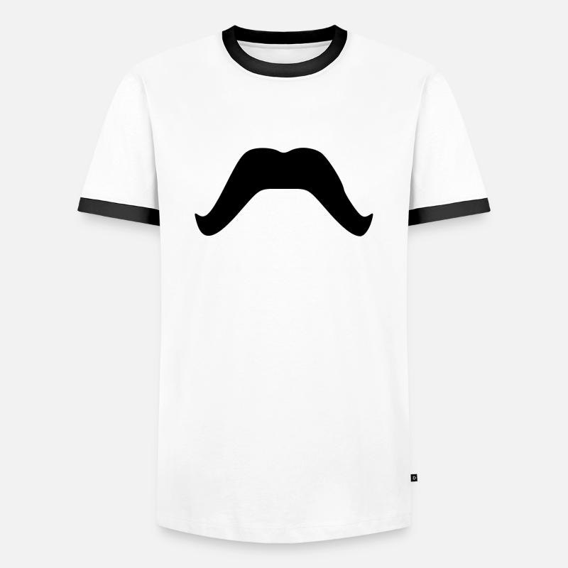 moustache. Beard. Moustache - Men's Ringer Shirt - white/black