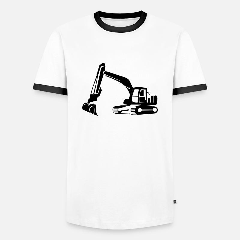 Excavator - Men's Ringer Shirt - white/black