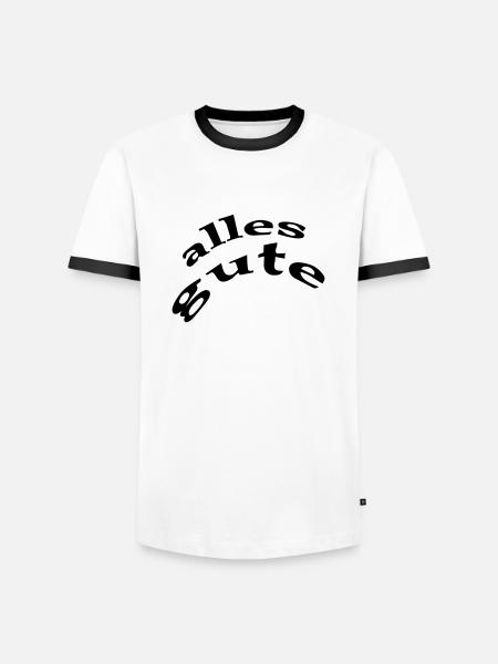 all good - Men's Ringer Shirt - white/black