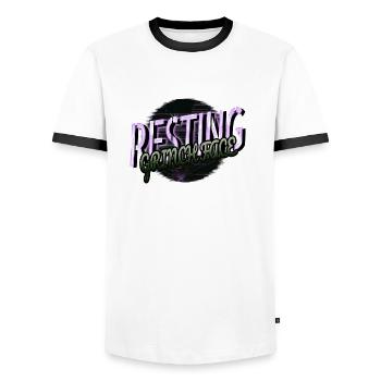 Bodybuilder Christmas Birthday Present Idea - Men's Ringer Shirt - white/black - Front - AI Model Female 172 light (172cm) & AI Model Male 178 dark (178cm)