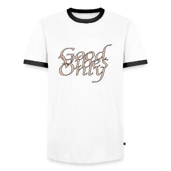 Good Vibes Only - Männer Kontrast-T-Shirt - Weiß/Schwarz - Vorne - AI Model Female 172 light (172cm) & AI Model Male 178 dark (178cm)
