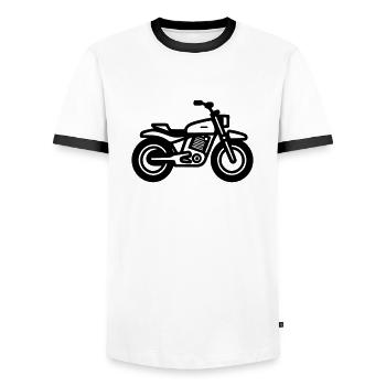 Motorrad - Männer Kontrast-T-Shirt - Weiß/Schwarz - Vorne - AI Model Female 172 light (172cm) & AI Model Male 178 dark (178cm)