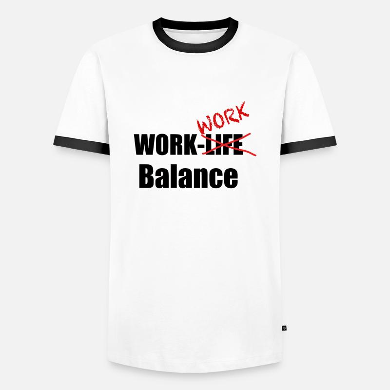 Work-work balance - Men's Ringer Shirt - white/black