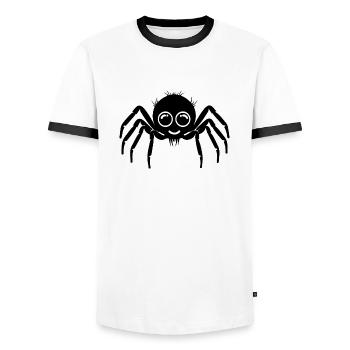 Spinne Spinnen Tiere - Männer Kontrast-T-Shirt - Weiß/Schwarz - Vorne - AI Model Female 172 light (172cm) & AI Model Male 178 dark (178cm)