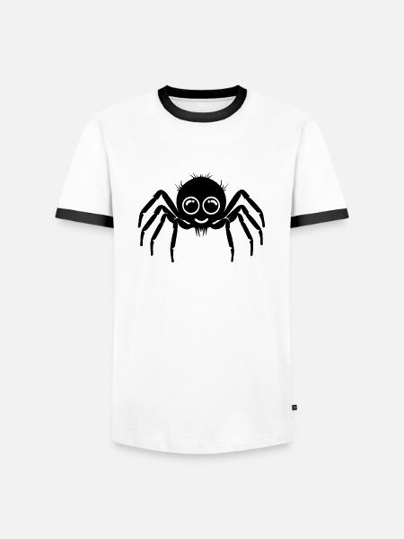 Spinne Spinnen Tiere - Männer Kontrast-T-Shirt - Weiß/Schwarz