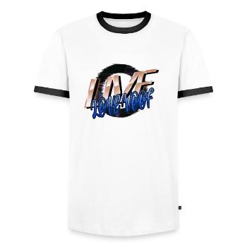 Bday Beagle Owner Fun Sayings - Men's Ringer Shirt - white/black - Front - AI Model Female 172 light (172cm) & AI Model Male 178 dark (178cm)