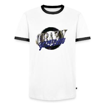 Golf Swing Cadeau Blagues FillesGolfGift Golfgirls - T-shirt contrasté Homme - blanc/noir - Devant - AI Model Female 172 light (172cm) & AI Model Male 178 dark (178cm)