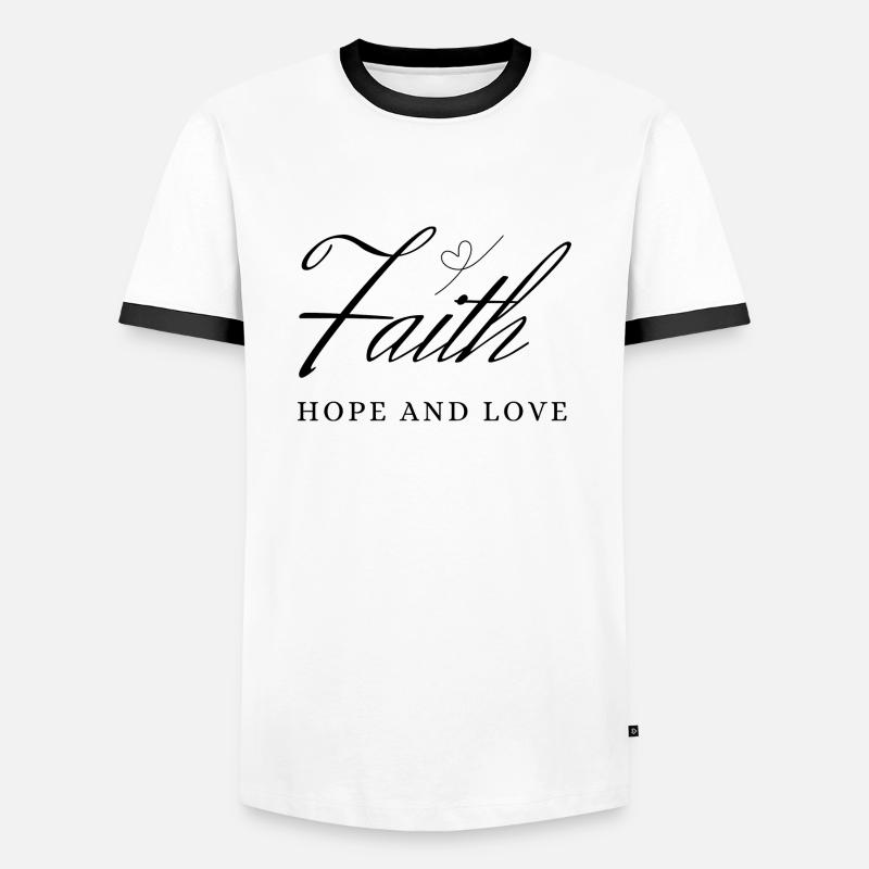 Faith - Männer Kontrast-T-Shirt - Weiß/Schwarz