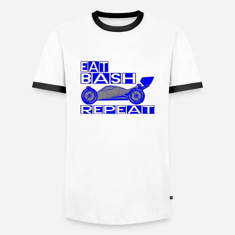 eat bash repeat blue - Männer Kontrast-T-Shirt - Weiß/Schwarz