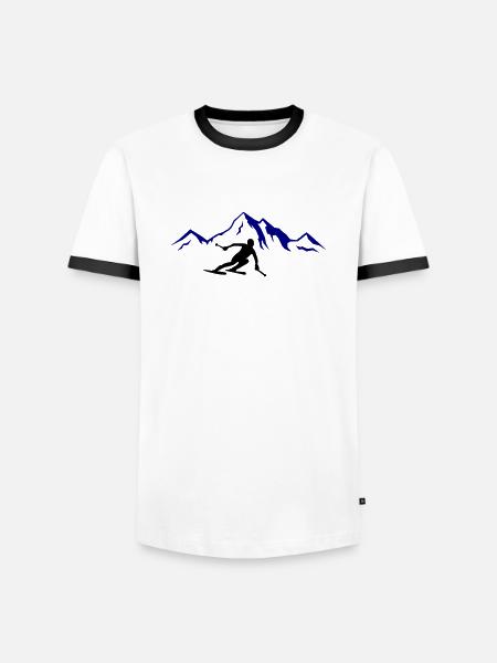 Ski Mountains 02 - Men's Ringer Shirt - white/black