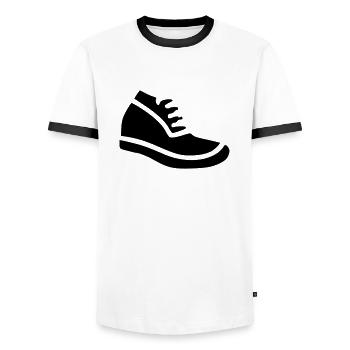 Running - Men's Ringer Shirt - white/black - Front - AI Model Female 172 light (172cm) & AI Model Male 178 dark (178cm)