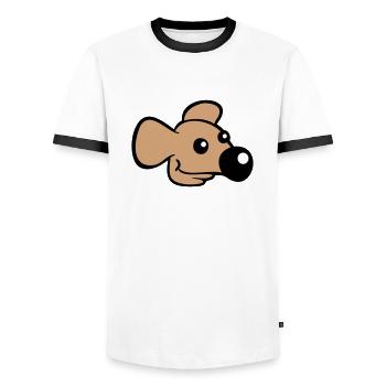 Maus Große Nase Mäuschen Kleine Ratte Nager Süß - Männer Kontrast-T-Shirt - Weiß/Schwarz - Vorne - AI Model Female 172 light (172cm) & AI Model Male 178 dark (178cm)