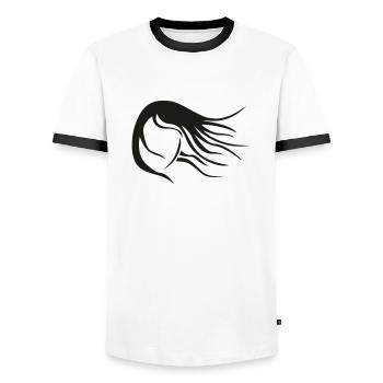 Haare - Männer Kontrast-T-Shirt - Weiß/Schwarz - Vorne - AI Model Female 172 light (172cm) & AI Model Male 178 dark (178cm)