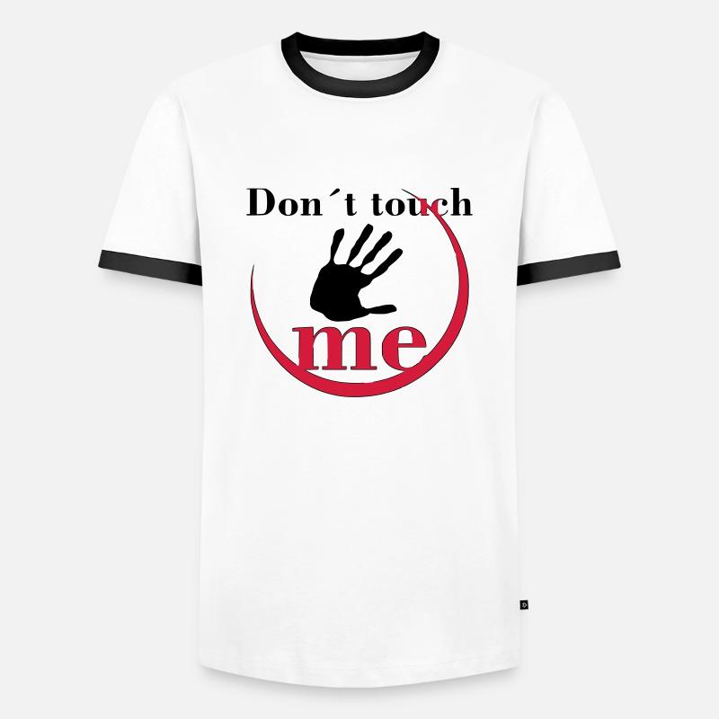Don´t touch me - Männer Kontrast-T-Shirt - Weiß/Schwarz