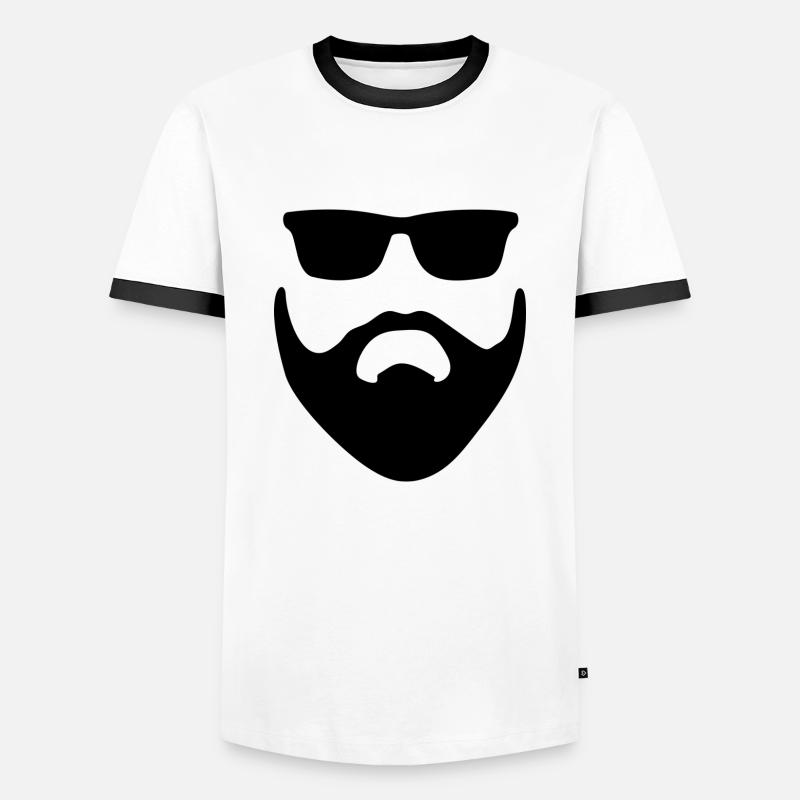 Bart - Männer Kontrast-T-Shirt - Weiß/Schwarz