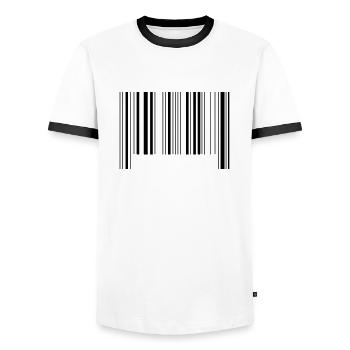 barcode - Männer Kontrast-T-Shirt - Weiß/Schwarz - Vorne - AI Model Female 172 light (172cm) & AI Model Male 178 dark (178cm)