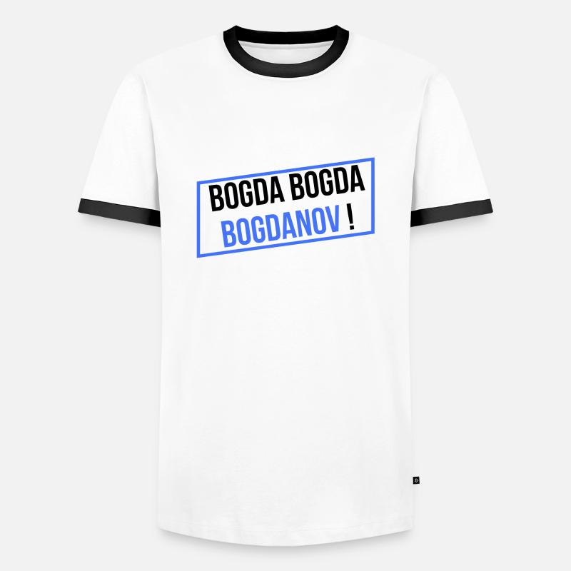 BOGDA BOGDA BOGDANOV! - Männer Kontrast-T-Shirt - Weiß/Schwarz