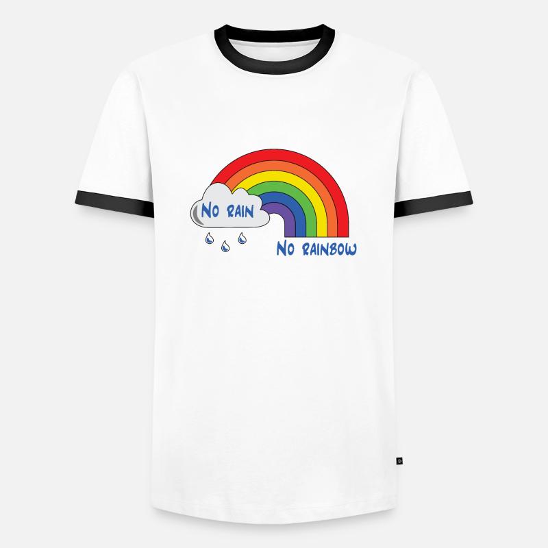 rainbow - Men's Ringer Shirt - white/black