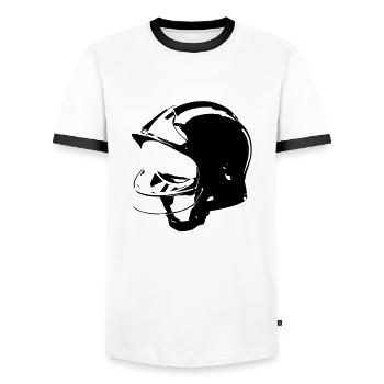 firefighter helmet f1 - Men's Ringer Shirt - white/black - Front - AI Model Female 172 light (172cm) & AI Model Male 178 dark (178cm)