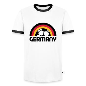german rainbow soccer - Männer Kontrast-T-Shirt - Weiß/Schwarz - Vorne - AI Model Female 172 light (172cm) & AI Model Male 178 dark (178cm)