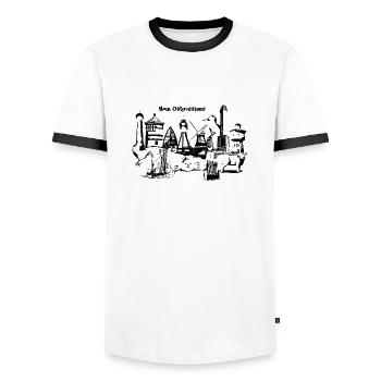 Moin Ostfriesland - Männer Kontrast-T-Shirt - Weiß/Schwarz - Vorne - AI Model Female 172 light (172cm) & AI Model Male 178 dark (178cm)