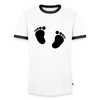 baby_fuesse_1__f1 - Men's Ringer Shirt - white/black - Front - AI Model Female 172 light (172cm) & AI Model Male 178 dark (178cm)