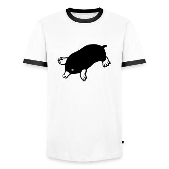 Maulwurf - Männer Kontrast-T-Shirt - Weiß/Schwarz - Vorne - AI Model Female 172 light (172cm) & AI Model Male 178 dark (178cm)