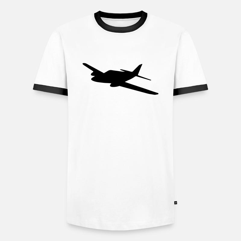 Leichtflugzeug - Männer Kontrast-T-Shirt - Weiß/Schwarz