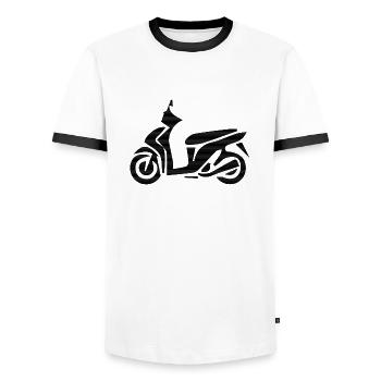 Motorrad Chopper Cruiser Biker Mechaniker Geschenk - Männer Kontrast-T-Shirt - Weiß/Schwarz - Vorne - AI Model Female 172 light (172cm) & AI Model Male 178 dark (178cm)