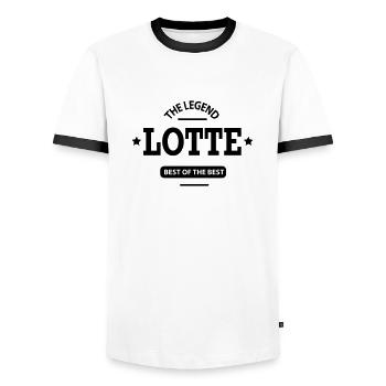 lotte - Männer Kontrast-T-Shirt - Weiß/Schwarz - Vorne - AI Model Female 172 light (172cm) & AI Model Male 178 dark (178cm)