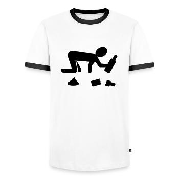 Party - Männer Kontrast-T-Shirt - Weiß/Schwarz - Vorne - AI Model Female 172 light (172cm) & AI Model Male 178 dark (178cm)