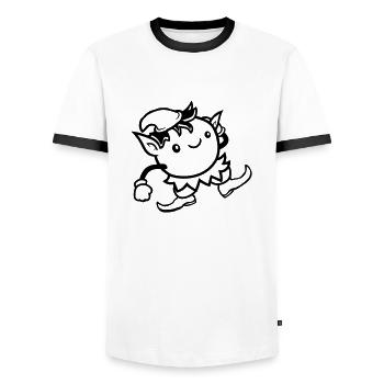 Cute Elf Clipart - Men's Ringer Shirt - white/black - Front - AI Model Female 172 light (172cm) & AI Model Male 178 dark (178cm)