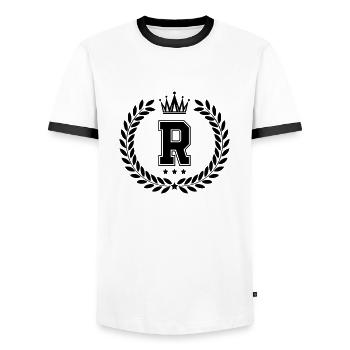Armer R - T-shirt contrasté Homme - blanc/noir - Devant - AI Model Female 172 light (172cm) & AI Model Male 178 dark (178cm)