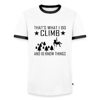 Escalade de bloc - T-shirt contrasté Homme - blanc/noir - Devant - AI Model Female 172 light (172cm) & AI Model Male 178 dark (178cm)