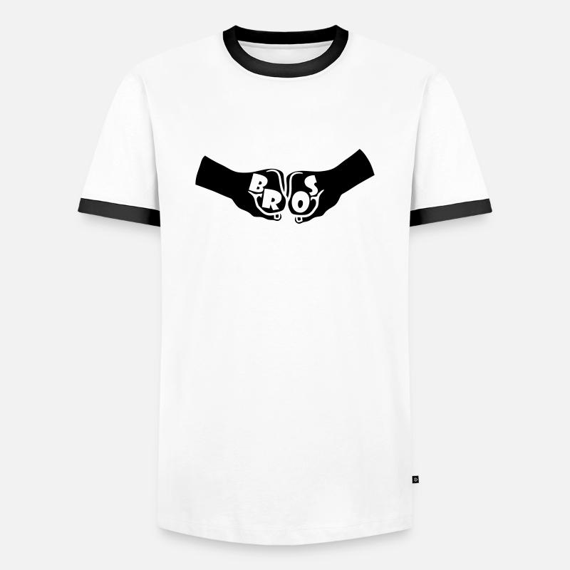 Fäuste Bros Team - Männer Kontrast-T-Shirt - Weiß/Schwarz