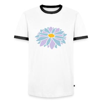 Colorful Pretty Flower Design - Men's Ringer Shirt - white/black - Front - AI Model Female 172 light (172cm) & AI Model Male 178 dark (178cm)