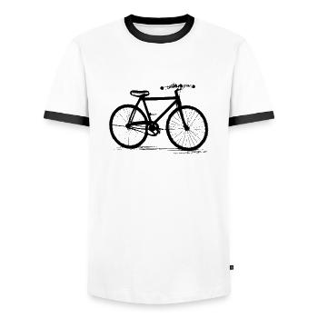 Fahrrad Gekritzel Fahrräder Radfahren Silhouette 5 - Männer Kontrast-T-Shirt - Weiß/Schwarz - Vorne - AI Model Female 172 light (172cm) & AI Model Male 178 dark (178cm)
