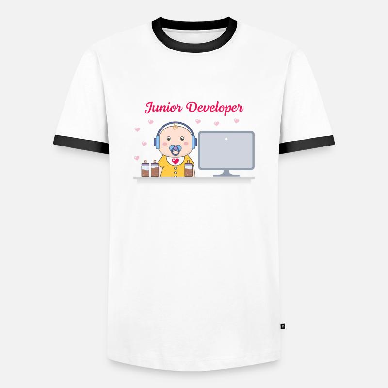 Junior Developer - Männer Kontrast-T-Shirt - Weiß/Schwarz