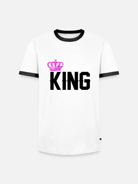 King - Men's Ringer Shirt - white/black