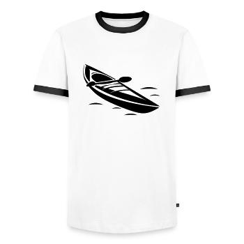 Canoe - Men's Ringer Shirt - white/black - Front - AI Model Female 172 light (172cm) & AI Model Male 178 dark (178cm)