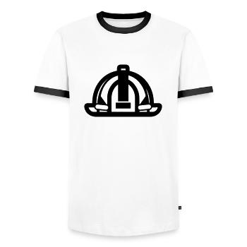 firefighter's helmet - Men's Ringer Shirt - white/black - Front - AI Model Female 172 light (172cm) & AI Model Male 178 dark (178cm)