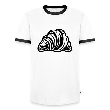crescent - Men's Ringer Shirt - white/black - Front - AI Model Female 172 light (172cm) & AI Model Male 178 dark (178cm)
