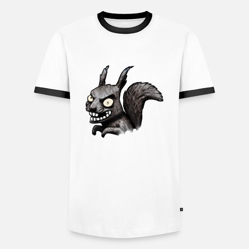 Evil Squirrel - Men's Ringer Shirt - white/black