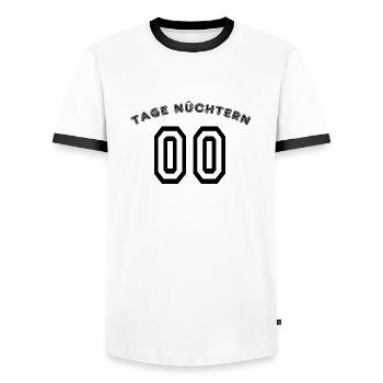 Tage nüchtern - Männer Kontrast-T-Shirt - Weiß/Schwarz - Vorne - AI Model Female 172 light (172cm) & AI Model Male 178 dark (178cm)