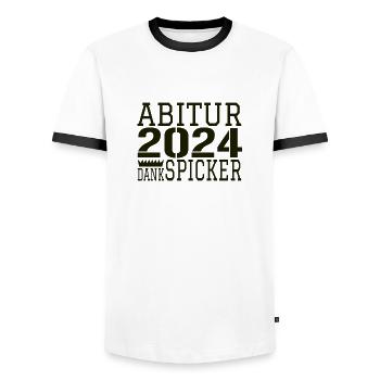 Abitur Abi - Men's Ringer Shirt - white/black - Front - AI Model Female 172 light (172cm) & AI Model Male 178 dark (178cm)