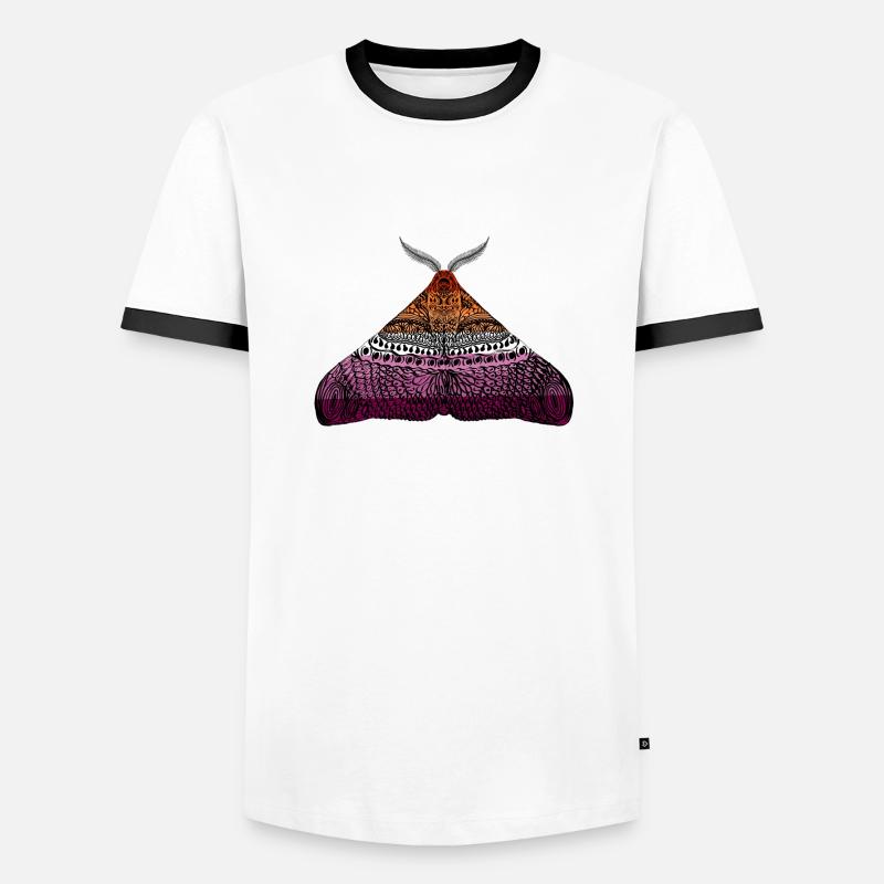 Lesbisch pride Motte - Männer Kontrast-T-Shirt - Weiß/Schwarz