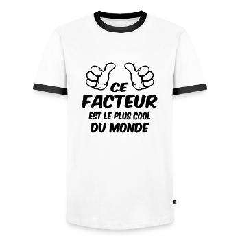 MEILLEUR FACTEUR - T-shirt contrasté Homme - blanc/noir - Devant - AI Model Female 172 light (172cm) & AI Model Male 178 dark (178cm)