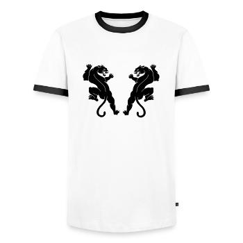 black panthers - Männer Kontrast-T-Shirt - Weiß/Schwarz - Vorne - AI Model Female 172 light (172cm) & AI Model Male 178 dark (178cm)