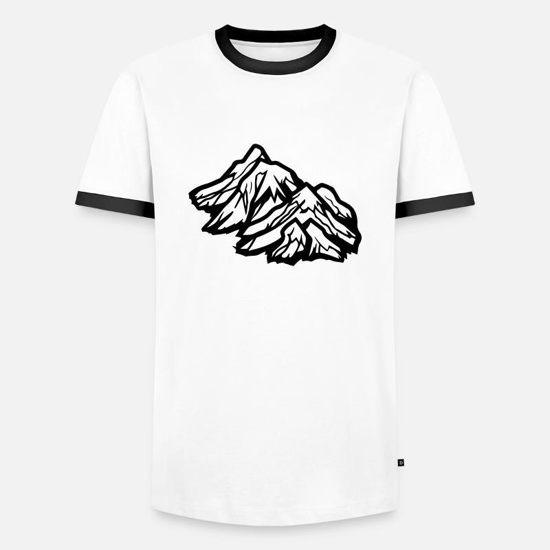 Mountains - Men's Ringer Shirt - white/black